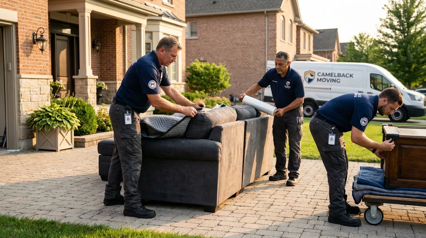 Large estate moving crew wrapping furniture in Nyssa, OR